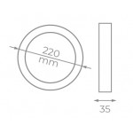Downlight panel Redondo LED Superficie Blanco 18W 1700Lm